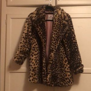 Leopard faux fur coat small pull & bear